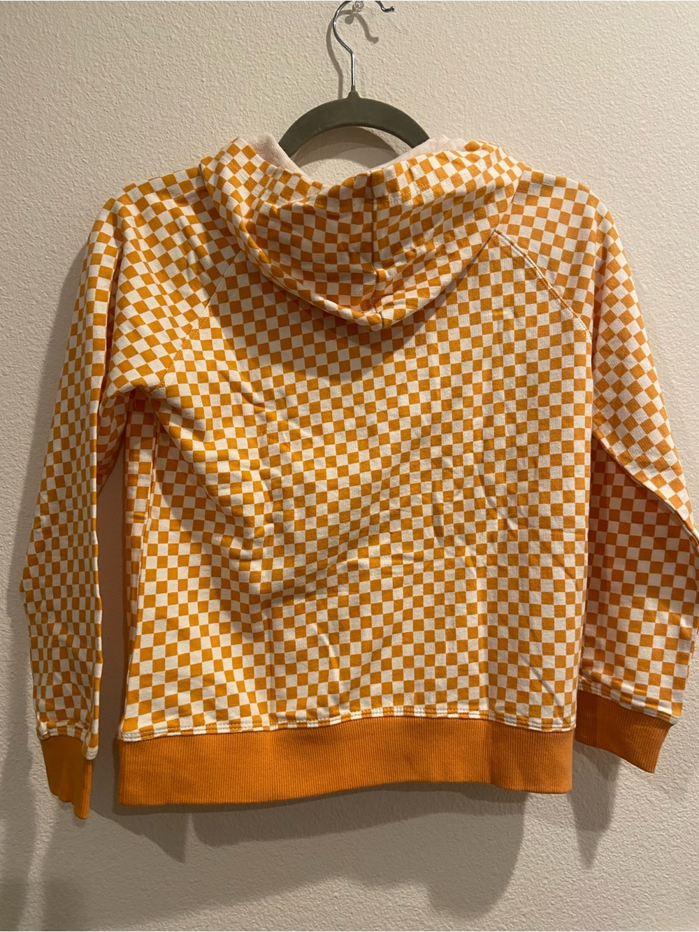LuLaRoe Kids Orange & White Checkerboard Hoodie - Picture 2 of 2